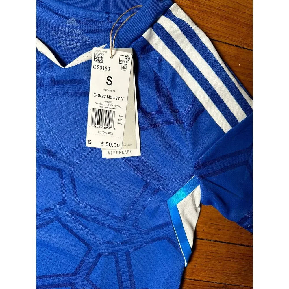 ADIDAS KIDS UNISEX CONDIVO 22‎ TEAM ROYAL BLUE JERSEY TOP SIZE SMALL NWT $50